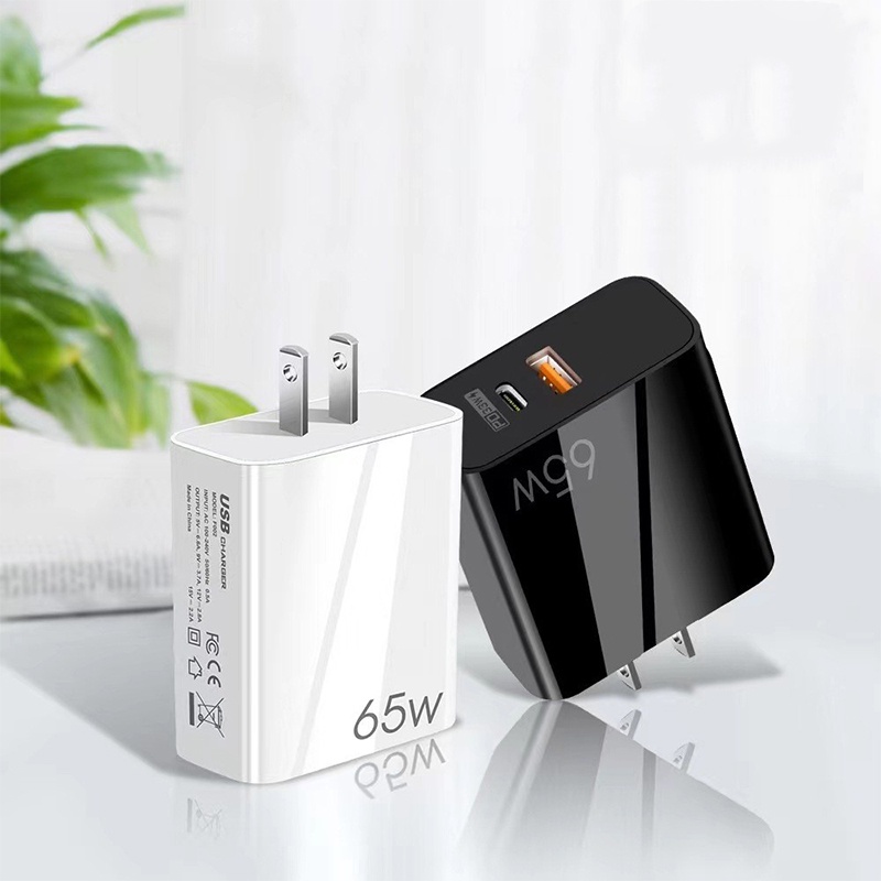 Adapter Charger Dinding 65w USB Tipe C PD US / EU Plug Untuk iPhone / Android