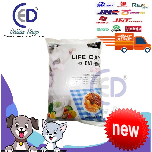 MAKANAN KUCING LIFE CAT FOOD 1KG