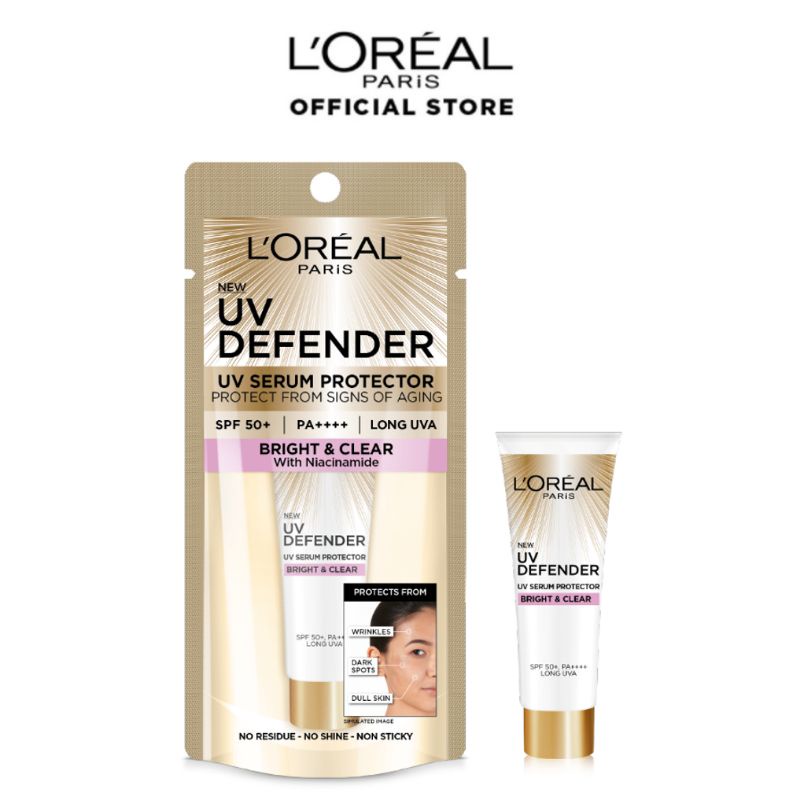 L'Oreal Paris Trial Set UV Defender Serum Protector Sunscreen Bright & Clear