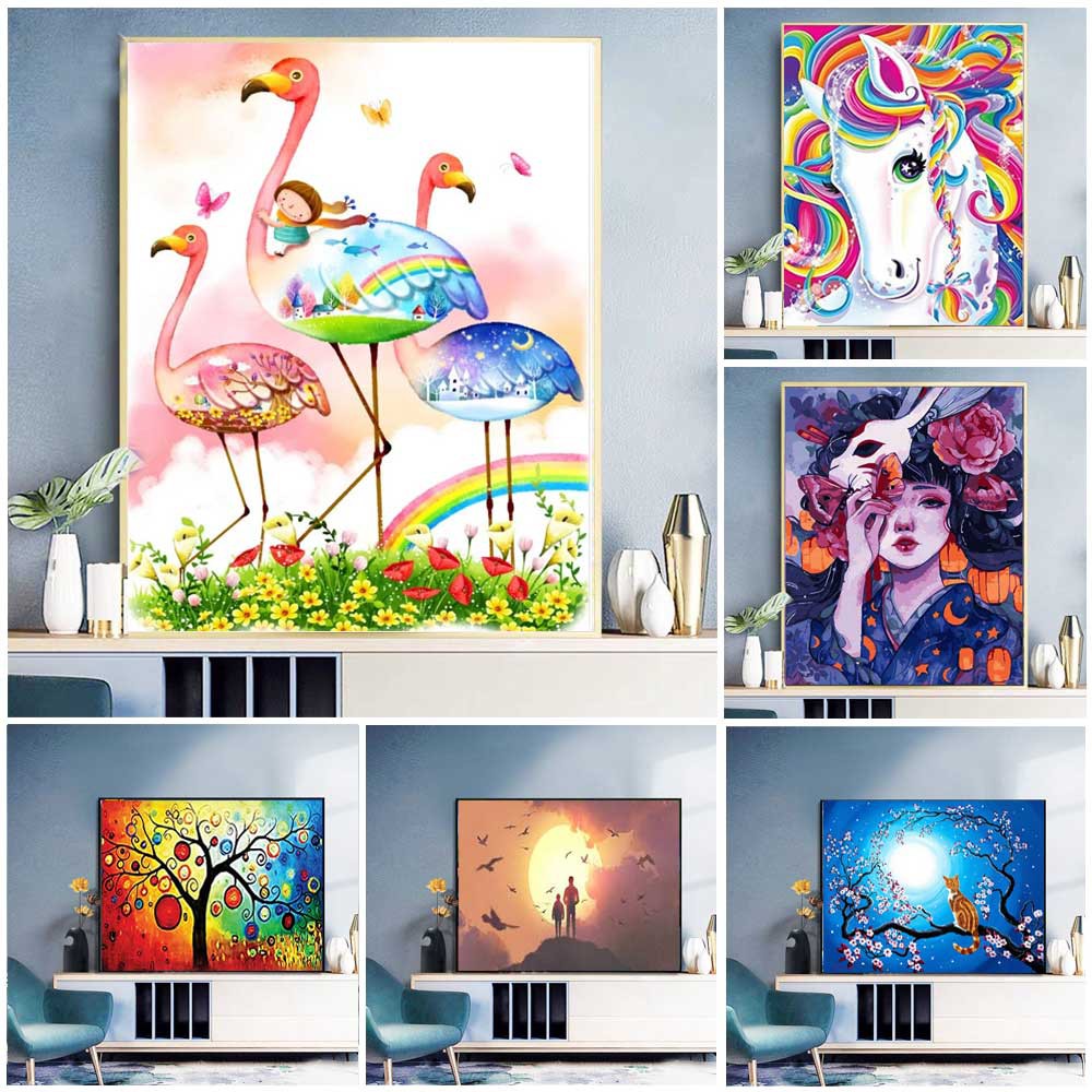 

DIY Canvas Panting by Number - Seni Melukis Profesional (Size 30x40cm)