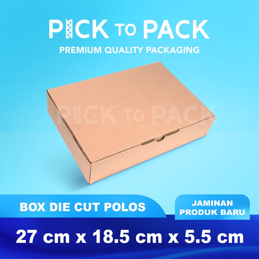 

Kardus Box Karton Die Cut 27X18.5X5.5 Polos - Baru - Murah