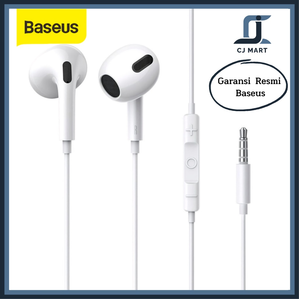 BASEUS HEADSET HANDSFREE ENCOK JACK 3.5MM WIRED EARPHONE H17 MIC