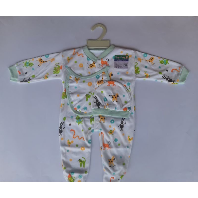 jumper set bayi putih bergambar