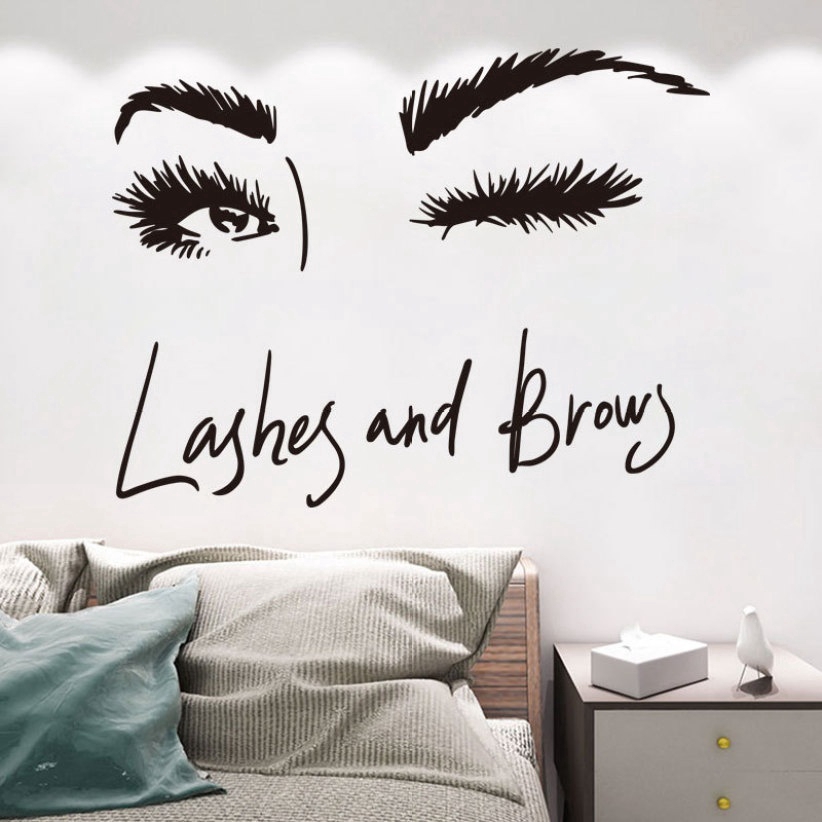 Long Eyelash Girl Wall Stickers for Living Room Sofa Bedroom and Wall Background Decoration Supplies