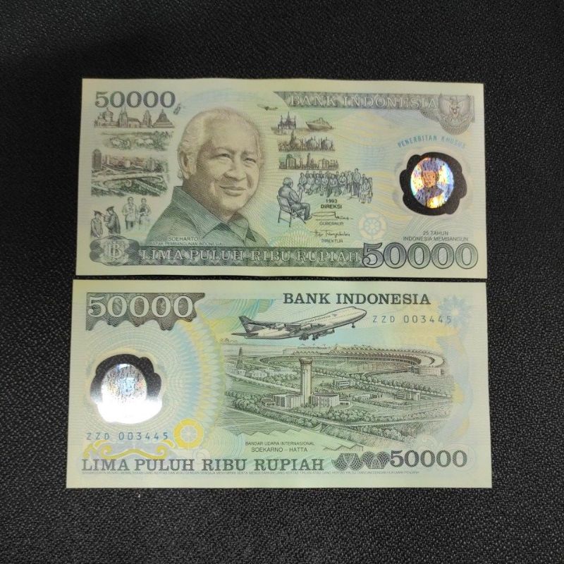 UANG POLYMER SOEHARTO SUHARTO 50.000 TAHUN 1993