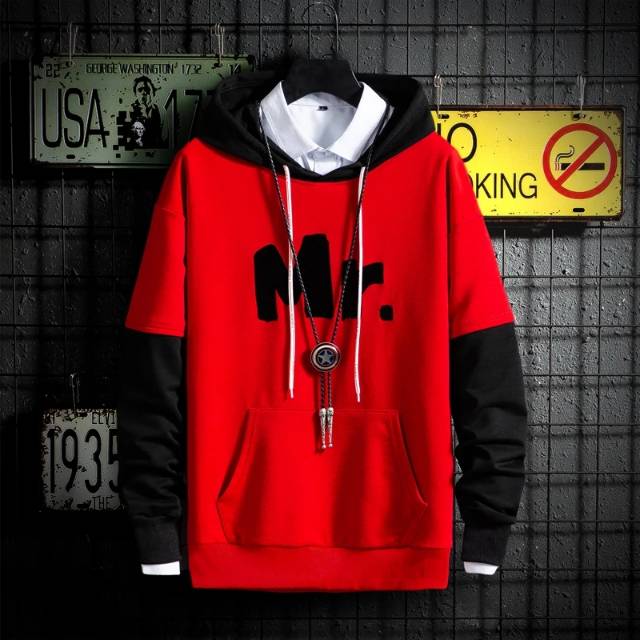 TOTOTAshop.Sweater hoodie MR.2 ukuran L-XL BAhan fleece tebal.tulisan sablon