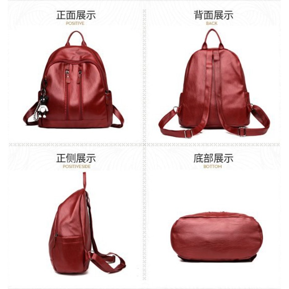 TAS RANSEL WANITA KULIT SINTETIS IMPORT TASRANSEL KULIT BACKPACK WANITA Azgalery T33