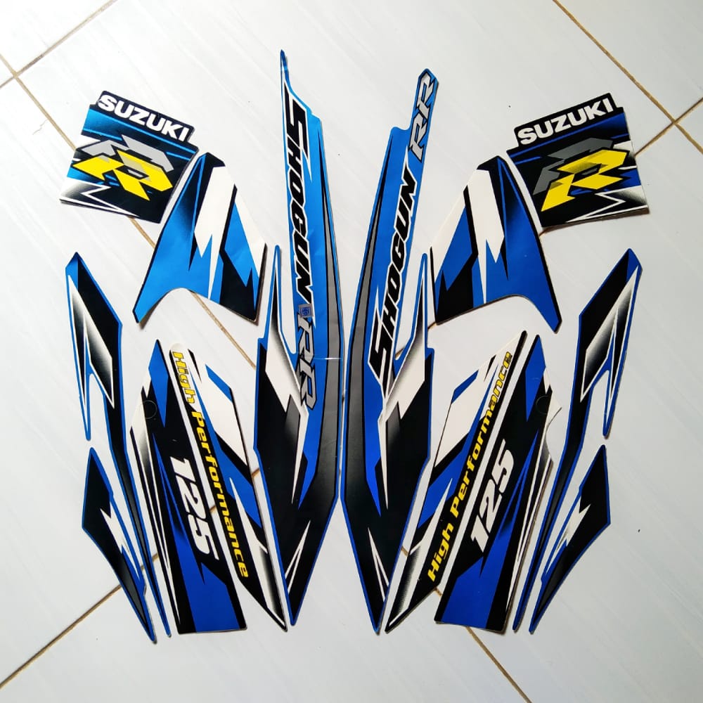 STRIPING STICKER LIS LES POLET BODY MOTOR SHOGUN RR 2007 BIRU