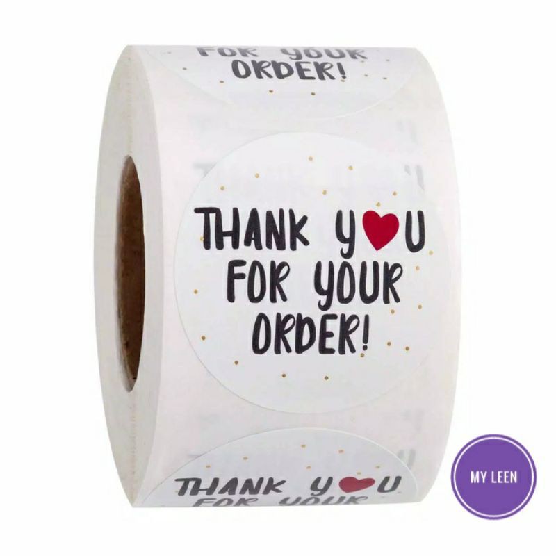 

(1pcs) Thank you Sticker Thankyou Stiker label amplop segel kemasan Terimakasih