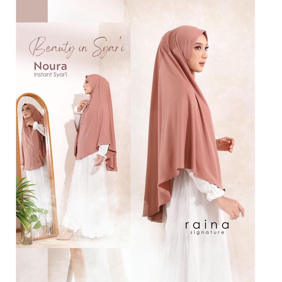 "CD.26Au22ᴺ" Raina Signature Noura Knit Bergo Instant Cotton Knit Anti Tembem Size Syar'i