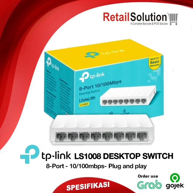 Switch 8 Port Fast Ethernet 100Mbps - TPLINK TP-LINK LS1008 / LS-1008