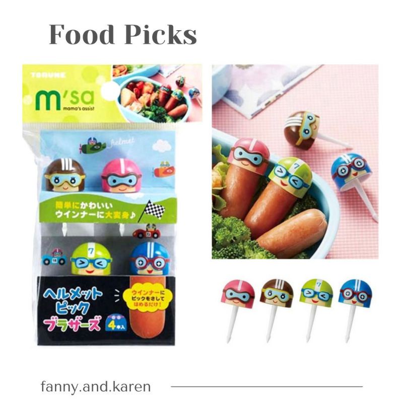 TORUNE Food Pick / Foodpicks / Tusukan Bento / Garpu Bento Helm