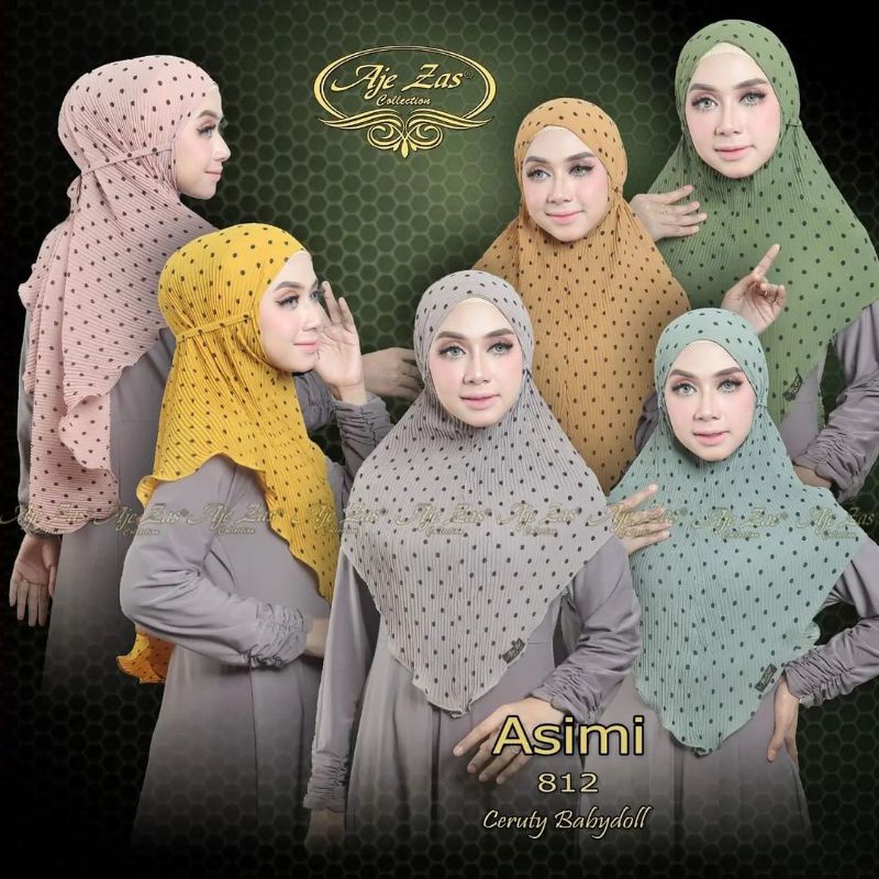 original bergo plisket polkadot asimi ajezas