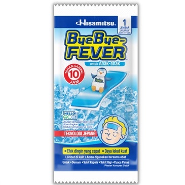 Hisamitsu Bye Bye Fever Plester Kompres Pereda Demam Bayi Anak - Bayi, 1 pcs / kompres anak