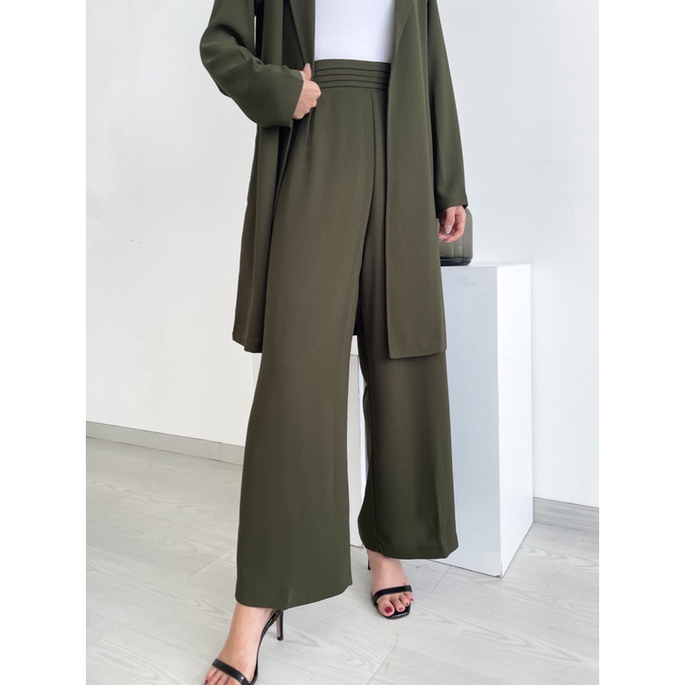 Kadaka B-0154 Kulot Wanita Flowy Detail Ban Pinggang