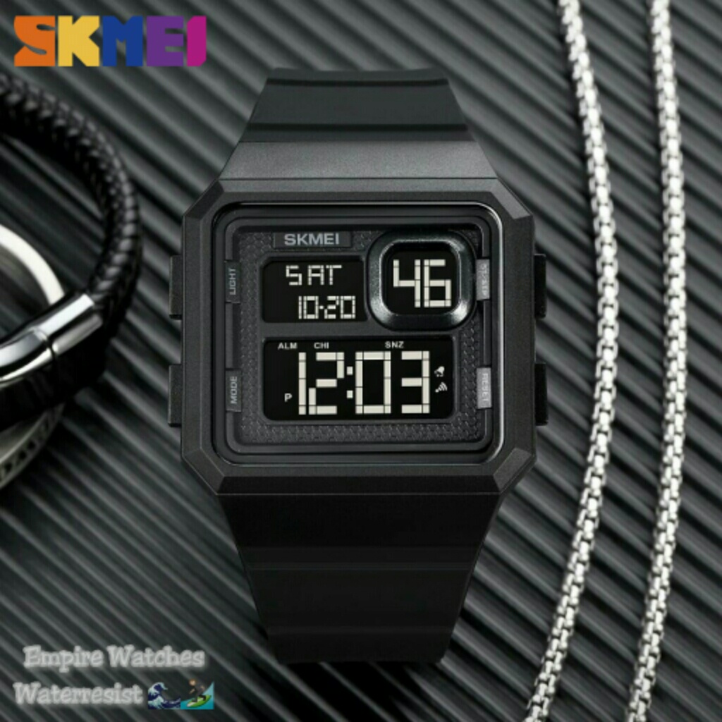 Empirewatches Jam Tangan Skmei 1877 Pria Cowok Digital Strap Rubber Kualitas Original Waterproof