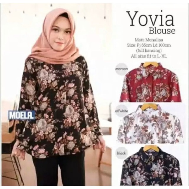 Baju Kemeja Lengan Panjang Monalisa Motif Bunga Terbaru/Kemeja Lengan Panjang Wanita Terbaru Murah