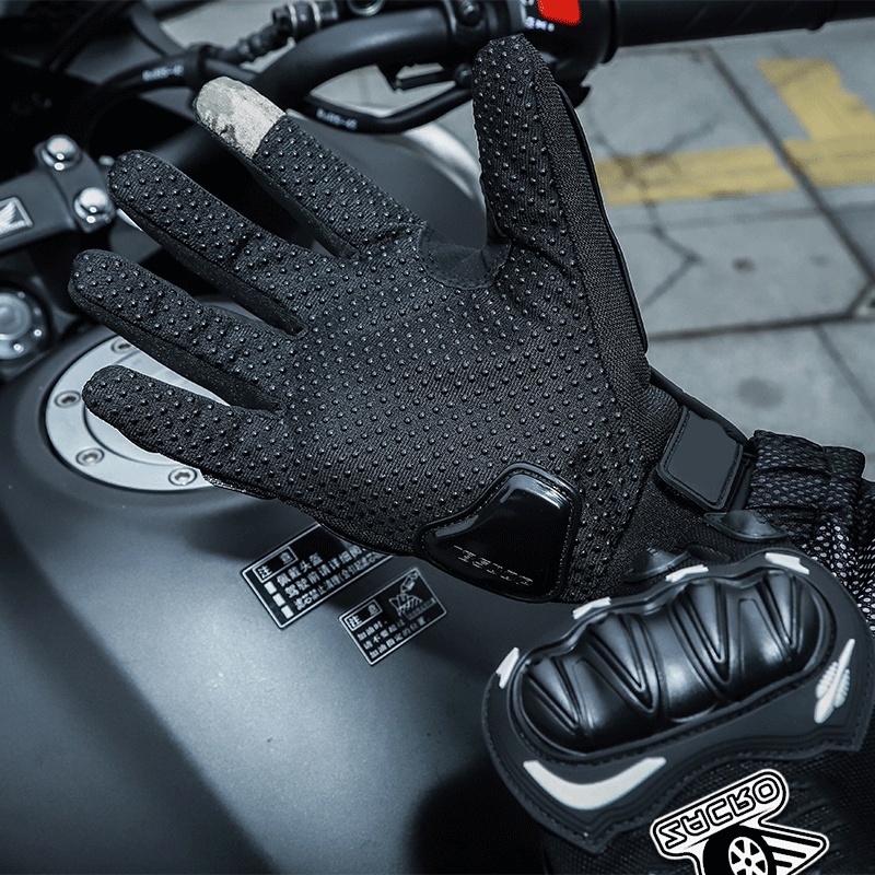 ZACRO Sarung Tangan Motor Pria Touch Screen   Kulit Pro Rider Sporty Batok Biker Gloves