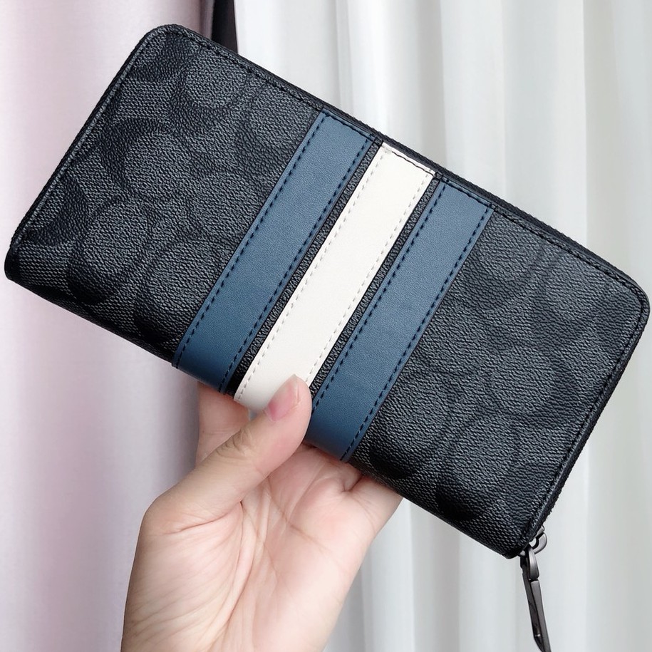 Asli baru coach F26070 Tas Pria Dompet Pria Dompet Panjang tas kulit anak sapi Dompet Kulit Pria Asl