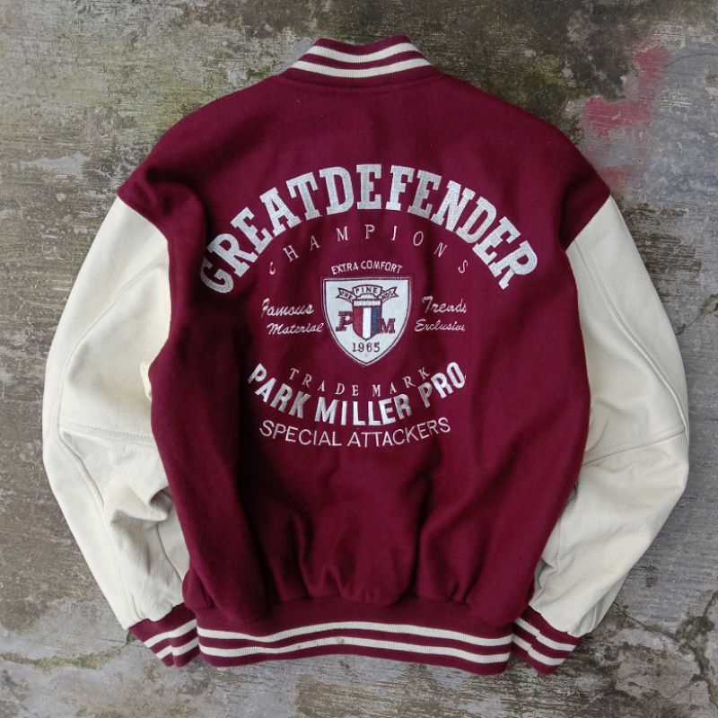 VARSITY JACKET PARK MILLER VINTAGE LEATHER SLEEVE