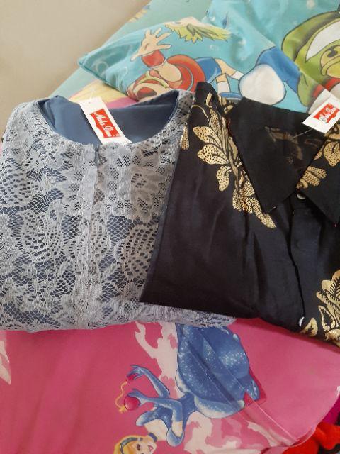 Batik Couple Gamis Brokat Davina