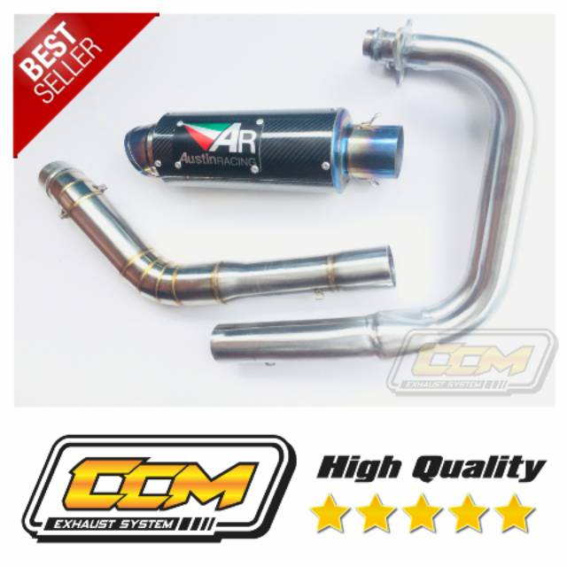 KNALPOT NINJA250, R25, CBR 250RR AUSTIN KARBON FULL SET