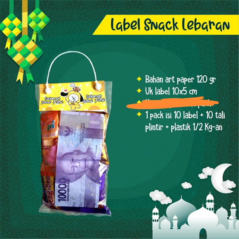 

label snack lebaran isi 10