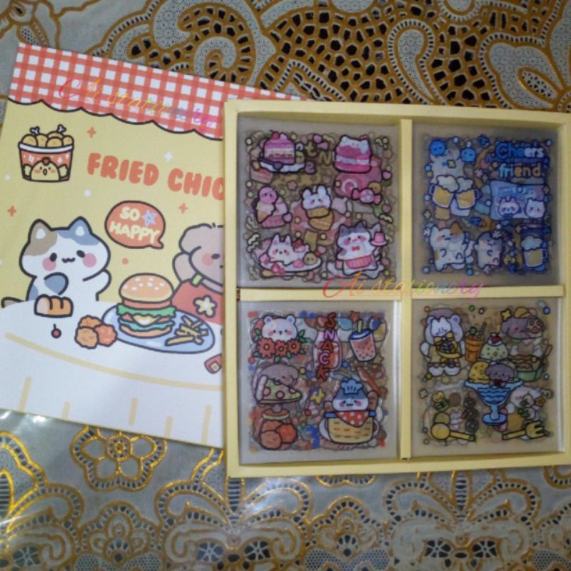 

[ Ai's ] Stiker botol DIY leptop DIARY jurnal / Stiker Transparan lucu / stiker 2D lucu