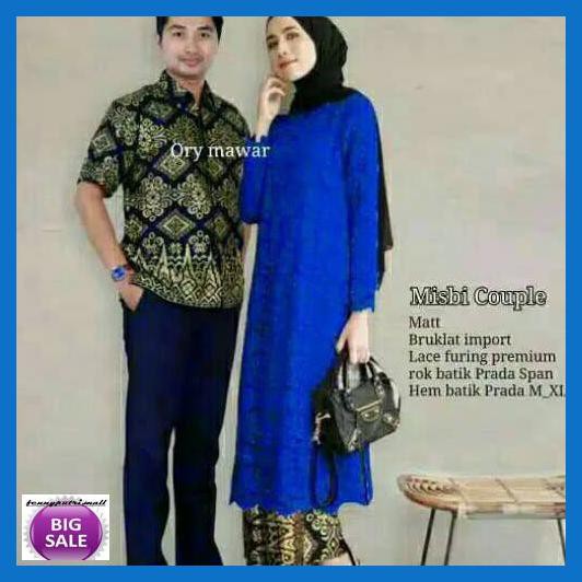 Simagwanita- Set Gamis Wanita Remaja Brukat  Batik Couple Kemeja Pria Premium -Ori.