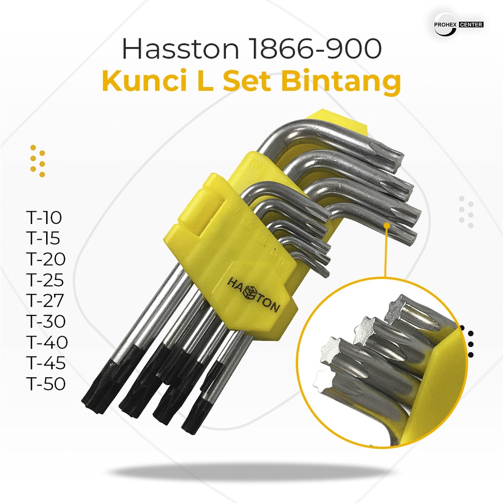 Kunci L set bintang merk Hasston Prohex