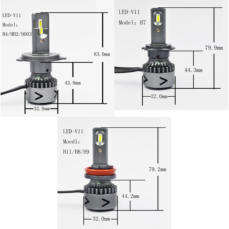 2Pcs【In stock】Car LED H1 H3 H4 H7 H8 H11 9005 9006 9012 headlight headlamp Fog lamp