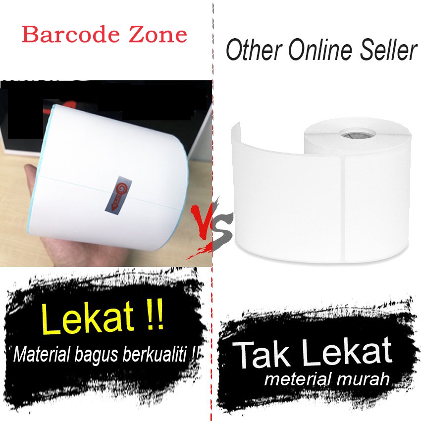 

LABEL THERMAL STIKER 100mm x100mm LABEL STICKER DIRECT THERMAL 100x100 RJ4