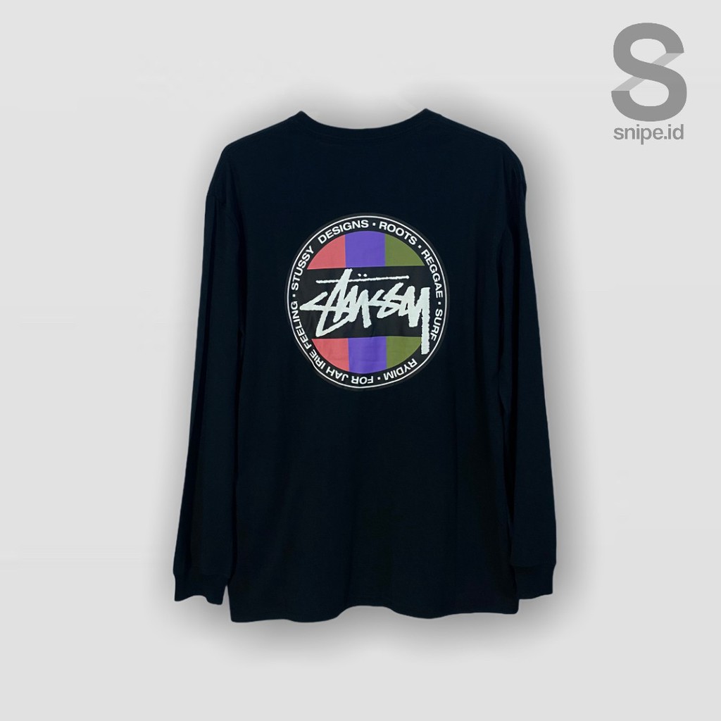 STUSSY SURF DOT POCKET  LONGSLEEVE T-SHIRT BLACK  | TEES KAOS LENGAN PANJANG