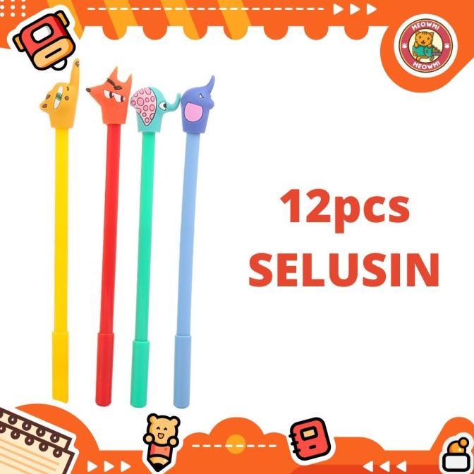 

monggo] PULPEN SELUSIN 12PCS KARAKTER LONG NOSE ANIMAL PN0232