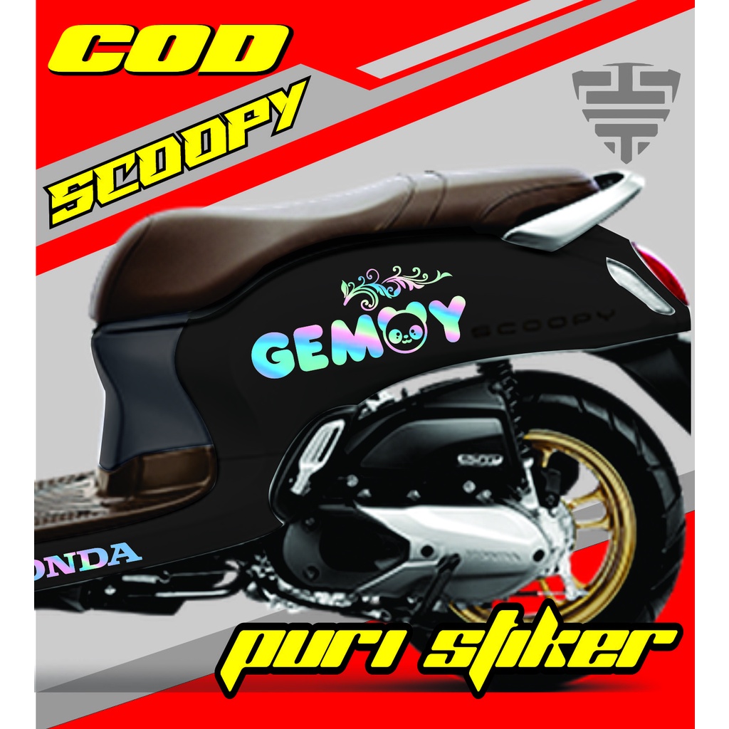 Stiker Scoopy GEMOY LUCU  temennya MINION  Cutting Cticker Scoopy  Cutting Striping Scoopy PRESTIGE 