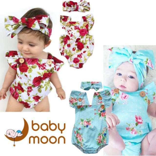 Jumper + Bandana Bahan katun import  jumper baby baju bayi lucu