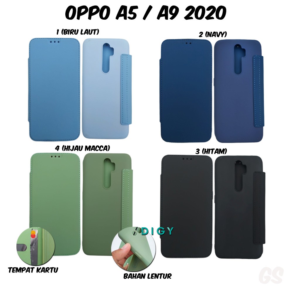 Spesial Murah import  Casing Oppo A5 A9 2020 Flip Cover Candy Flip Cover Mirror Oppo A5 A9 2020 case