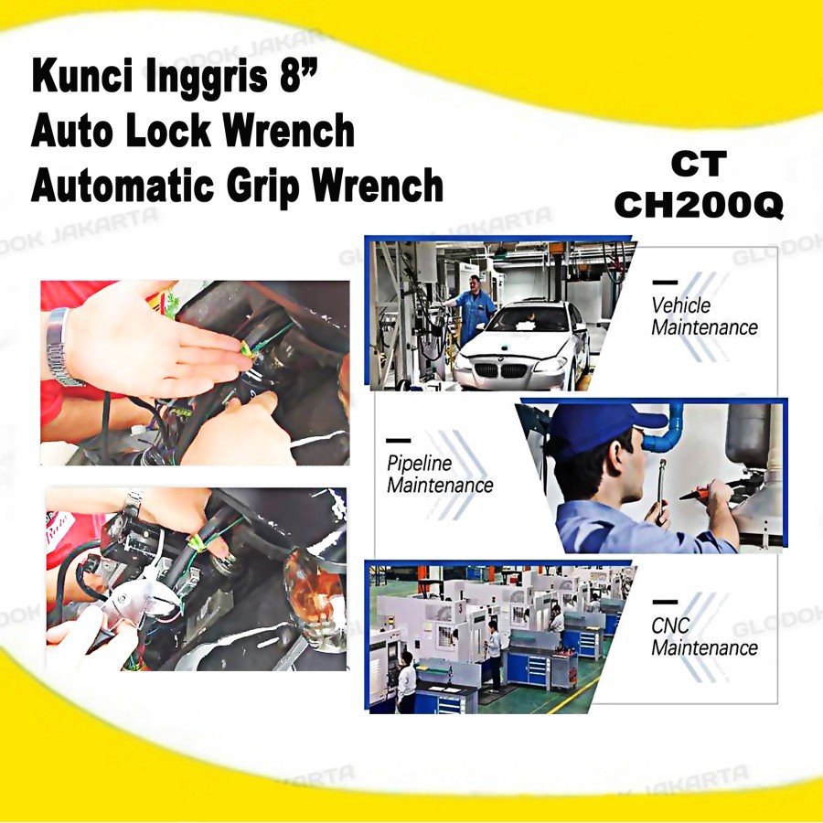 Kunci Inggris Kunci Pas 8 inch Auto Lock Wrench CT-CH200Q