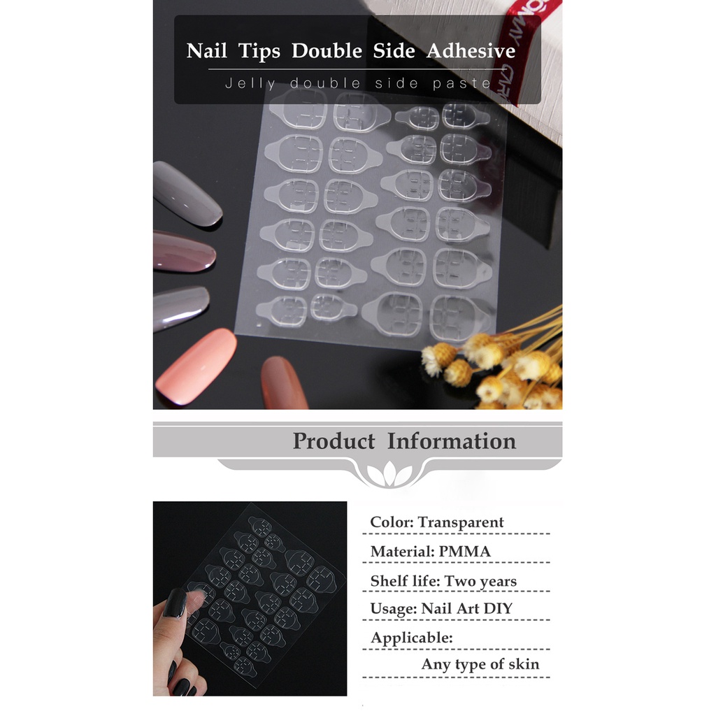 BRGUNIK Kuku Palsu 24 Pcs Set Fashion Acylic Nail/Fake Nails Art/Free Lem Cair 2gr Fake Nail Pajang R498