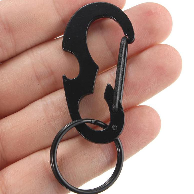 Relefree Black Beetle EDC Carabiner Stainless Steel with Bottle Opener - XT-11 - Black