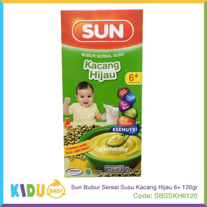 Sun Bubur Cereal Susu usia 6 bulan keatas 120gr Bubur Bayi Sehat MPASI Kidu Baby