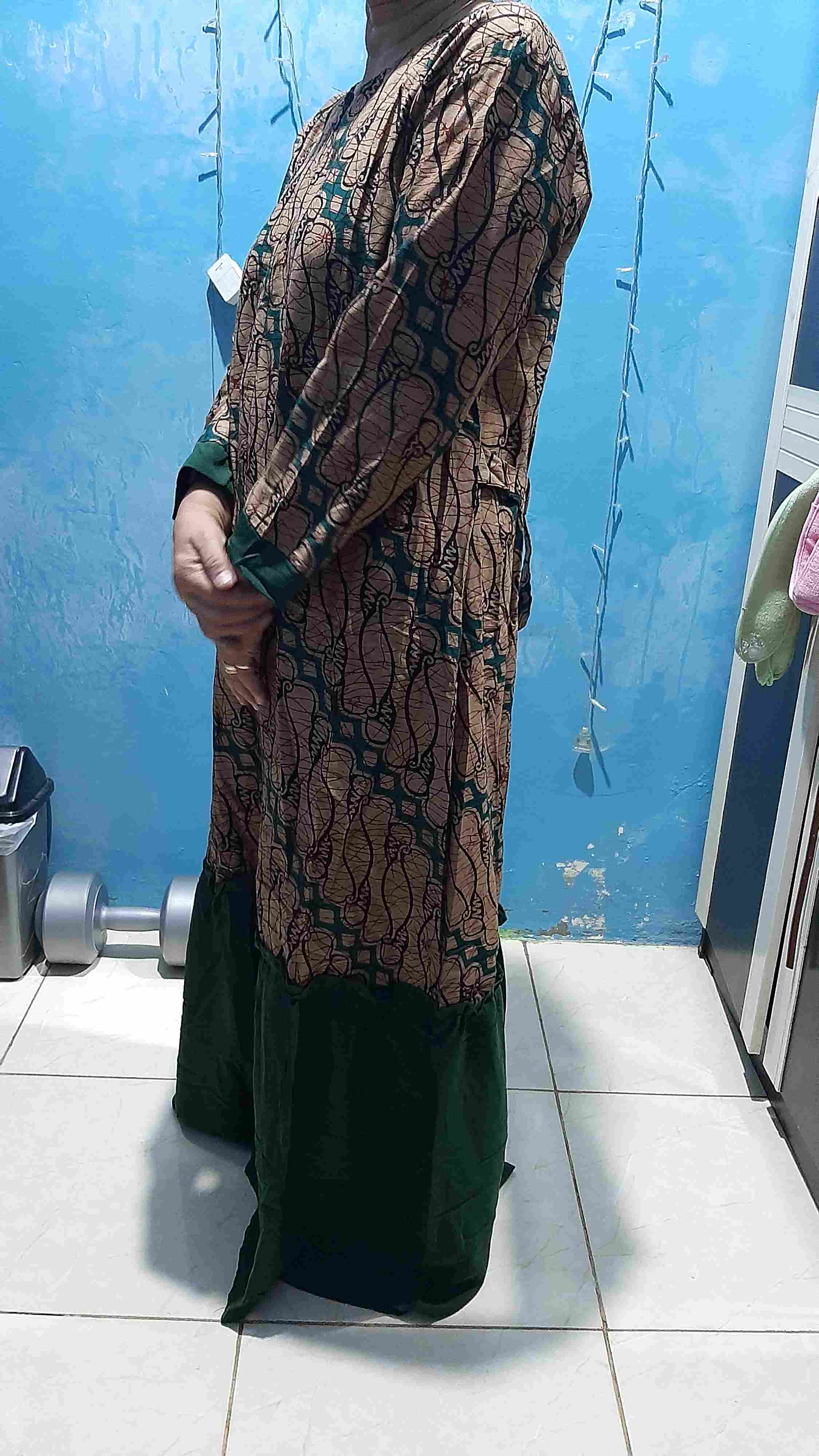 (busui & Ori) Gamis Batik Couple Rempel Couple Manggar,sekar,kubis,meysya Meisya Style Syari - Kg075