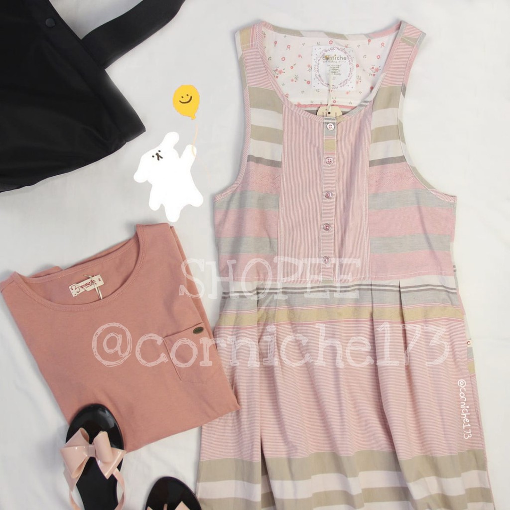 Corniche Lucy Overall Pink - TH501268 (kaos dijual terpisah)