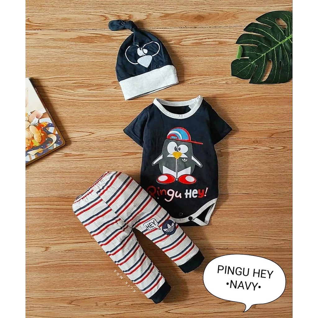 Klik Mds Setelan Jumper Bayi Newborn Pingu Hey Free Topi 1 Ukuran Usia 0-6 Bulan