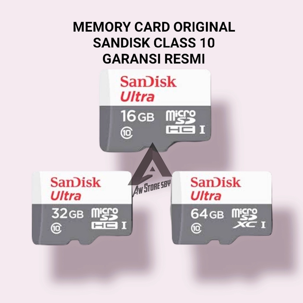 Kartu Memory Sandisk Class10 16GB/ 32GB/ 64GB/ Memory Card MicroSD Sandisk