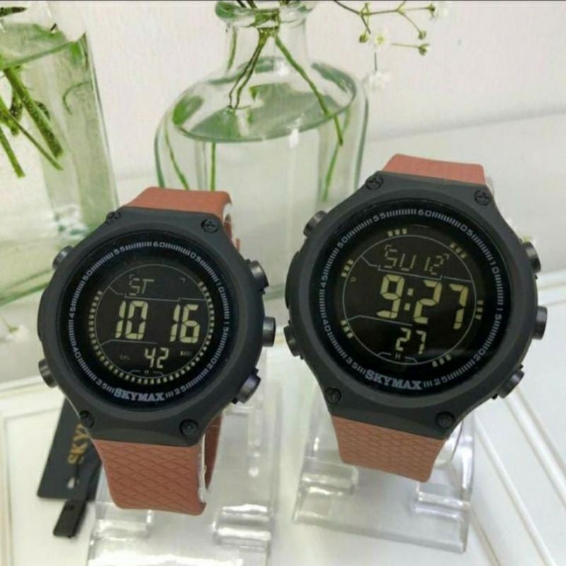 Jam Tangan Couple SKYMAX Original Cokelat