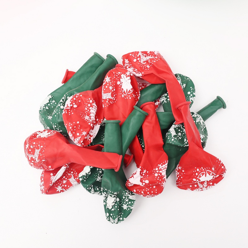 10pcs Balon Latex Motif Print Snowflake Ukuran 10 Inch Untuk Dekorasi Natal