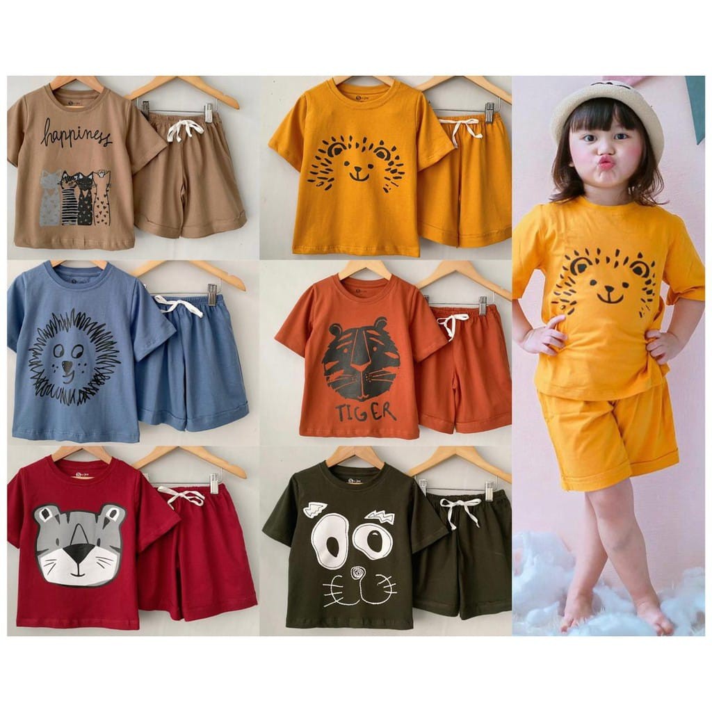 Setelan Anak Cool Unisex Setelan Anak Smilee Size 1-5 Tahun