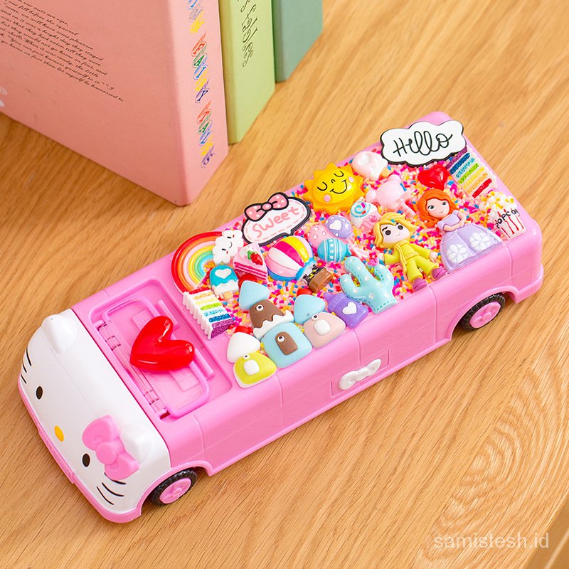 

CreativekittyGirl Heart Princess Stationery Box Children's School Supplies Cartoon 3D Cute Double La