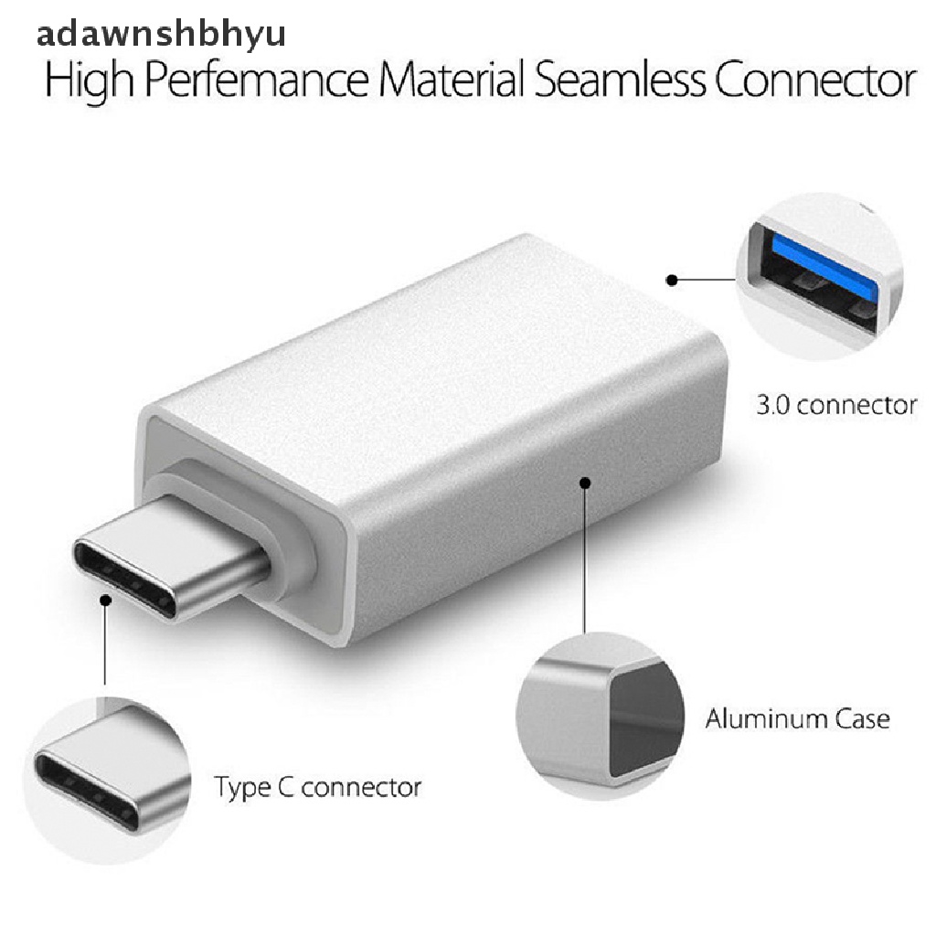 Adaptor adawnshbhyu Tipe C Ke USB-A 3.0 Female Converter OTG USB C 3.1 Untuk Mac Nexus 5X 6P